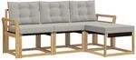 vidaXL Outdoor-Sofagarnitur mit Kissen 4-Tlg Wei&szlig; und Hellgrau 3389357