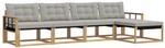 vidaXL Outdoor-Sofagarnitur mit Kissen 5 Stk Wei&szlig; und Hellgrau 3388593