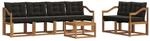 vidaXL Outdoor-Sofagarnitur mit Kissen 7-Tlg Natur und Schwarz 3368435