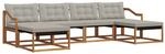 vidaXL Outdoor-Sofagarnitur mit Kissen 6-Tlg Natur und Hellgrau 3369730