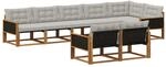 vidaXL Outdoor-Sofagarnitur mit Kissen 8 Stk Natur und Hellgrau 3381495