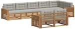 vidaXL Outdoor-Sofagarnitur mit Kissen 25-Tlg Natur und Hellgrau 3373666