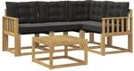 vidaXL Outdoor-Sofagarnitur mit Kissen 5-Tlg Wei&szlig; und Schwarz 3389450
