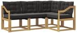 vidaXL Outdoor-Sofagarnitur mit Kissen 4-Tlg Wei&szlig; und Schwarz 3389438