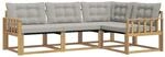 vidaXL Outdoor-Sofagarnitur mit Kissen 4-Tlg Wei&szlig; und Hellgrau 3388633
