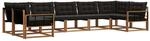 vidaXL Outdoor-Sofagarnitur mit Kissen 7-Tlg Natur und Schwarz 3369823