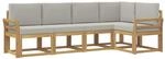 vidaXL Outdoor-Sofagarnitur mit Kissen 5-Tlg Wei&szlig; und Hellgrau 3387630