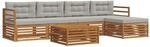 vidaXL Outdoor-Sofagarnitur mit Kissen 6-Tlg Natur und Hellgrau 3373321