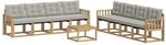 vidaXL Outdoor-Sofagarnitur mit Kissen 9-Tlg Wei&szlig; und Hellgrau 3389329