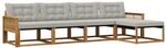 vidaXL Outdoor-Sofagarnitur mit Kissen 5 Stk Natur und Hellgrau 3381363