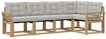 vidaXL Outdoor-Sofagarnitur mit Kissen 5-Tlg Wei&szlig; und Hellgrau 3389477