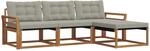 vidaXL Outdoor-Sofagarnitur mit Kissen 4-Tlg Natur und Hellgrau 3369338