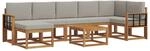 vidaXL Outdoor-Sofagarnitur mit Kissen 8-Tlg Natur und Hellgrau 3366754