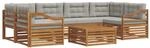 vidaXL Outdoor-Sofagarnitur mit Kissen 21-Tlg Natur und Hellgrau 3373116