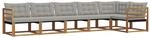 vidaXL Outdoor-Sofagarnitur mit Kissen 6-Tlg Natur und Hellgrau 3369494