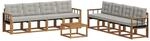 vidaXL Outdoor-Sofagarnitur mit Kissen 9-Tlg Natur und Hellgrau 3368526