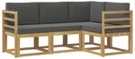 vidaXL Outdoor-Sofagarnitur mit Kissen 4 Stk Wei&szlig; und Anthrazit 3387546