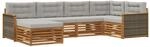 vidaXL Outdoor-Sofagarnitur mit Kissen 6 Stk Natur und Hellgrau 3383559