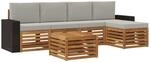 vidaXL Outdoor-Sofagarnitur mit Kissen 6 Stk Natur und Hellgrau 3384272