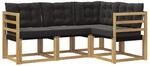 vidaXL Outdoor-Sofagarnitur mit Kissen 4-Tlg Wei&szlig; und Schwarz 3389418