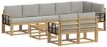 vidaXL Outdoor-Sofagarnitur mit Kissen 9-Tlg Wei&szlig; und Hellgrau 3387850