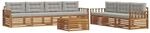 vidaXL Outdoor-Sofagarnitur mit Kissen 8-Tlg Natur und Hellgrau 3373131