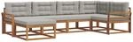 vidaXL Outdoor-Sofagarnitur mit Kissen 6-Tlg Natur und Hellgrau 3367824
