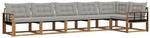 vidaXL Outdoor-Sofagarnitur mit Kissen 6-Tlg Natur und Hellgrau 3369510