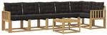 vidaXL Outdoor-Sofagarnitur mit Kissen 7-Tlg Wei&szlig; und Schwarz 3389546