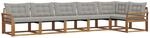 vidaXL Outdoor-Sofagarnitur mit Kissen 6-Tlg Natur und Hellgrau 3369506