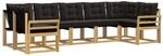 vidaXL Outdoor-Sofagarnitur mit Kissen 7-Tlg Wei&szlig; und Schwarz 3389838