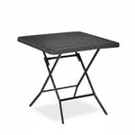 Relaxdays Gartentisch Kunststoff Stahl Schwarz Holzoptik Klappbar 74 cm x 78 cm x 78