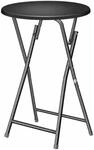 KESSER Stehtisch Klappbar mit PVC Platte &Oslash; 60 cm Schwarz Anthrazit 1er Set