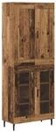 vidaXL Highboard 2-Tlg Altholz Engineered Wood und Glas 3403186