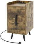 Costway Nachttisch mit Ladestation 32 x 40 x 60 cm Braun