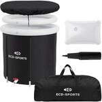 ECD Germany Eisbad &Oslash;80 cm 350L Schwarz-Wei&szlig; aus Oxford-Gewebe