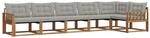 vidaXL Outdoor-Sofagarnitur mit Kissen 6-Tlg Natur und Hellgrau 3369502