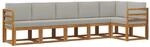 vidaXL Outdoor-Sofagarnitur mit Kissen 6 Stk Natur und Hellgrau 3366449