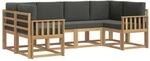 vidaXL Outdoor-Sofagarnitur mit Kissen 6 Stk Wei&szlig; und Anthrazit 3388116