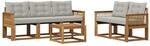 vidaXL Outdoor-Sofagarnitur mit Kissen 6 Stk Natur und Hellgrau 3381779