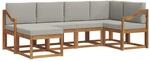 vidaXL Outdoor-Sofagarnitur mit Kissen 6 Stk Natur und Hellgrau 3366654