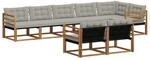 vidaXL Outdoor-Sofagarnitur mit Kissen 8-Tlg Natur und Hellgrau 3369566