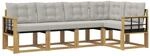 vidaXL Outdoor-Sofagarnitur mit Kissen 5-Tlg Wei&szlig; und Hellgrau 3389481