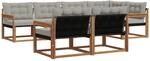 vidaXL Outdoor-Sofagarnitur mit Kissen 7-Tlg Natur und Hellgrau 3369546