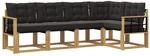 vidaXL Outdoor-Sofagarnitur mit Kissen 5-Tlg Wei&szlig; und Schwarz 3389482