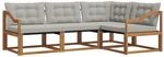 vidaXL Outdoor-Sofagarnitur mit Kissen 4-Tlg Natur und Hellgrau 3369418