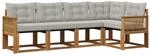 vidaXL Outdoor-Sofagarnitur mit Kissen 5 Stk Natur und Hellgrau 3381955