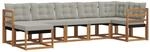 vidaXL Outdoor-Sofagarnitur mit Kissen 7-Tlg Natur und Hellgrau 3368870