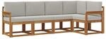 vidaXL Sofa Set mit Kissen 5 Stk Natur und Hellgrau 3366384