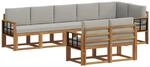 vidaXL Outdoor-Sofagarnitur mit Kissen 8 Stk Natur und Hellgrau 3366579